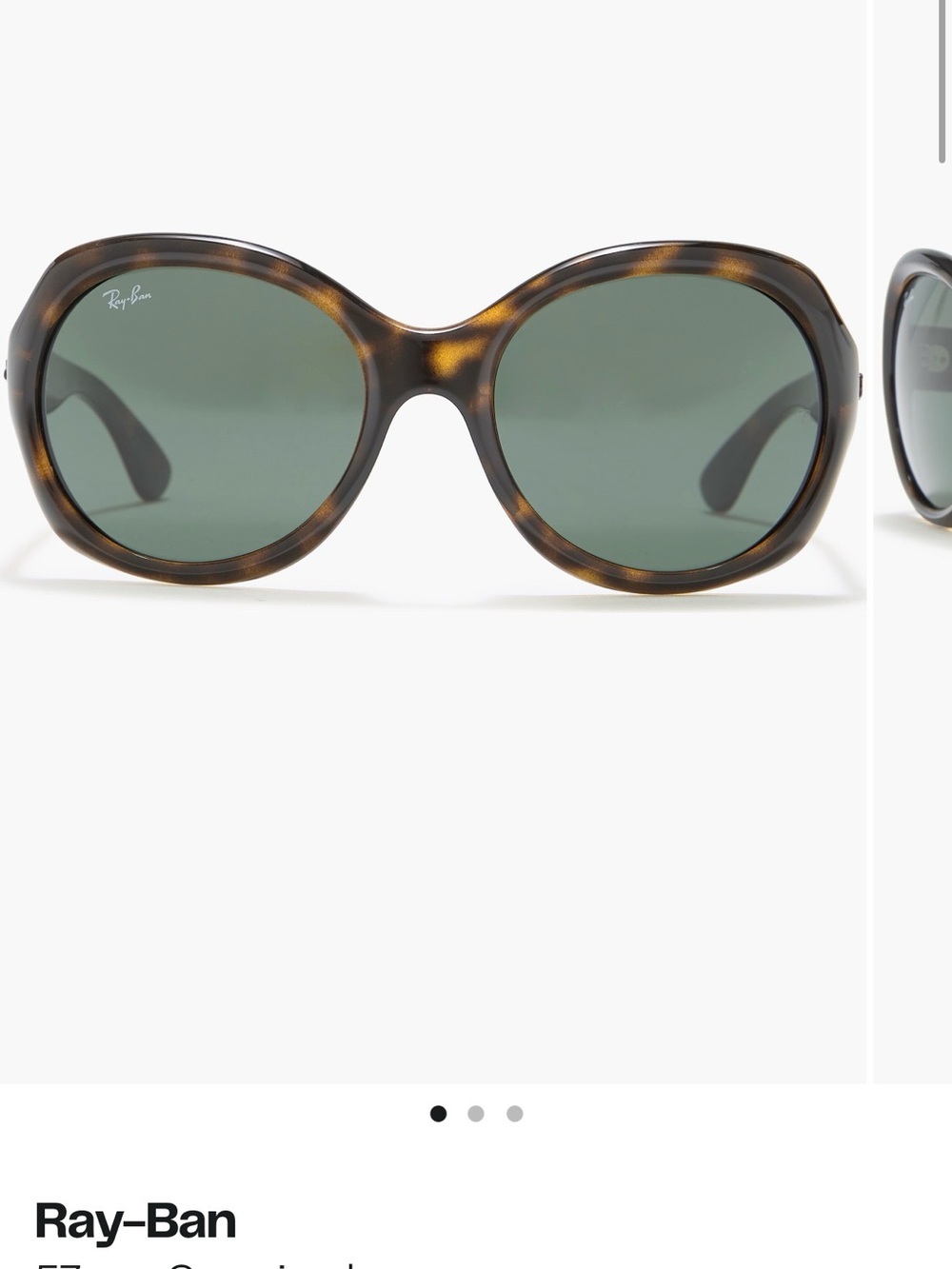 Ray-Ban Women's Tortoise Oval Sunglasses - Brown Frame / Green Lenses